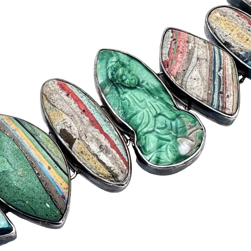 Starborn Womens Bracelet Rainbow Calsilica Asian Princess Sterling Silver - Picture 4 of 7
